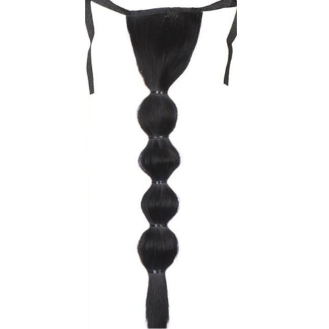 Ponytail - Extension Queue De Cheval Noir Bouffante À Nouer