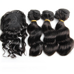Tissage Naturel Bouclé Court Noir