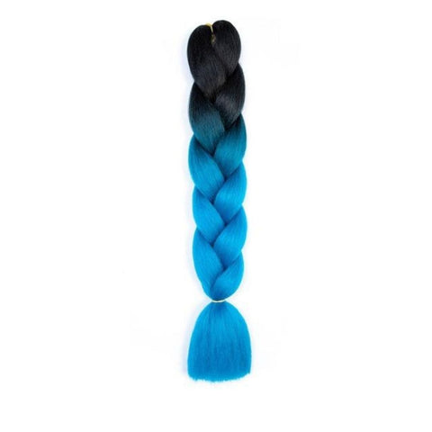 Tresse Africaine Ombré Bleu - Mèche Rajout - Jumbo Braid