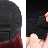 Perruque Bandeau Cheveux Naturels Lisse Rouge